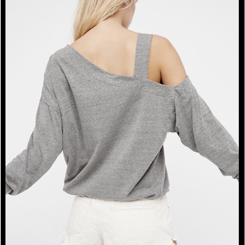 We The Free Gray Off Shoulder Oversized Too XS - Picture 2 of 13